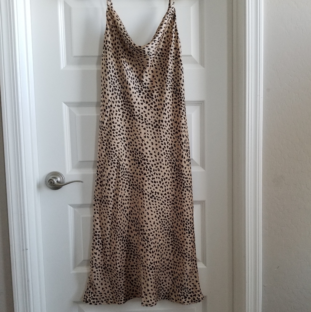 Princess Polly Leopard midi slip dress